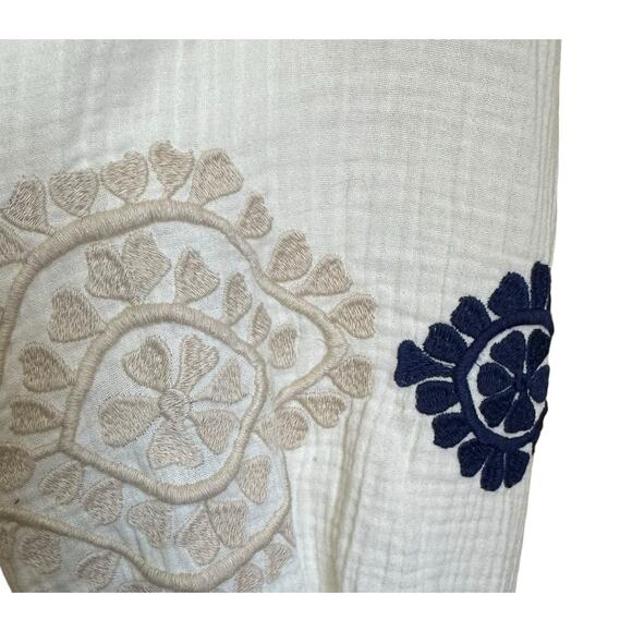 Figue Cream Blue Embroidered Boho Peasant Top with Tassels sz S NWOT $428 - Picture 6 of 10